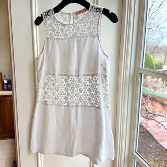 Tory Burch Floral Cut-Out Linen/Cotton Shift Dress in Size Medium - Picture 3 of 10